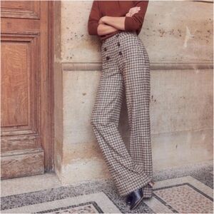 Sezane Francesca Houndstooth Trousers